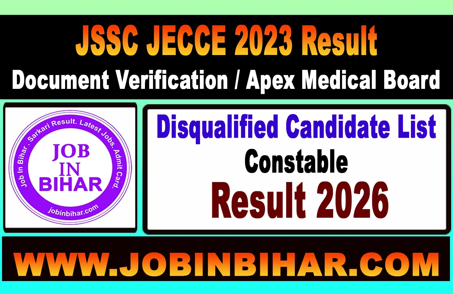 JSSC Excise Constable JECCE 2023 Result Notice and Document