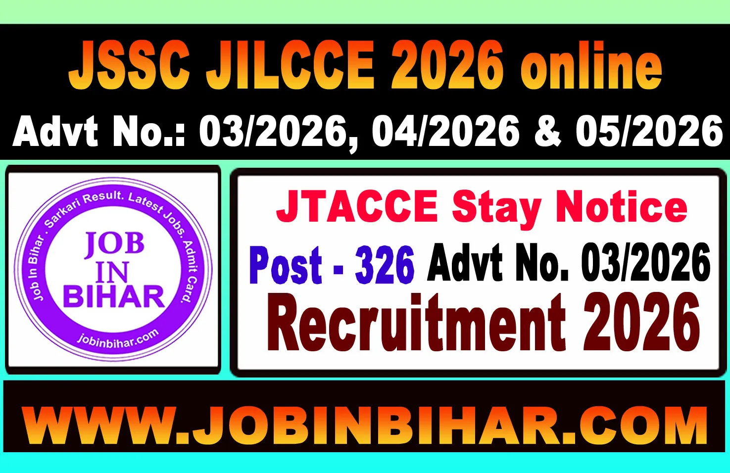 JSSC JILCCE 2026 Extended Date and JTACCE Stay Notice Banner