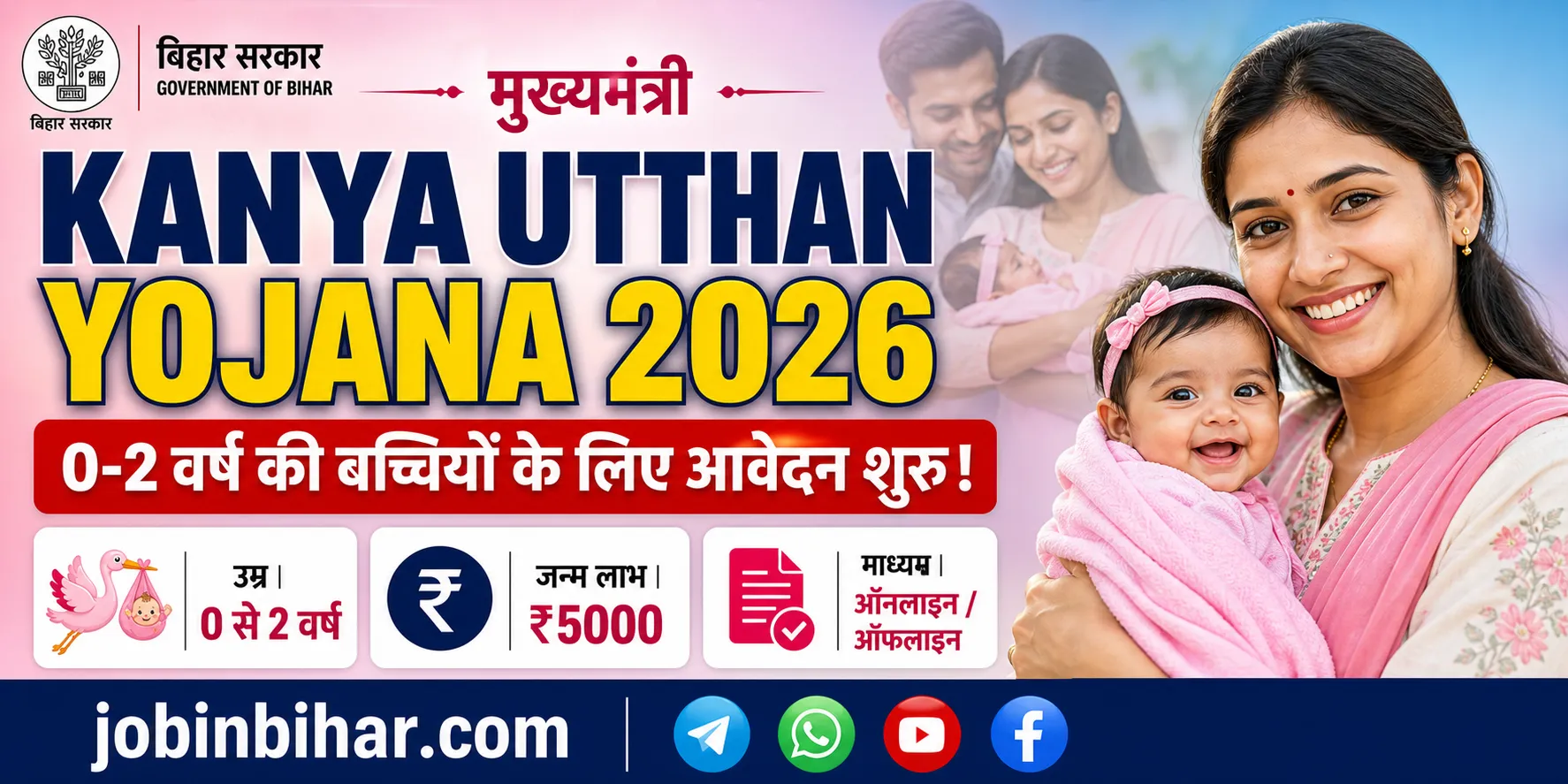 Mukhyamantri Kanya Utthan Yojana 0-2 Years Online Apply