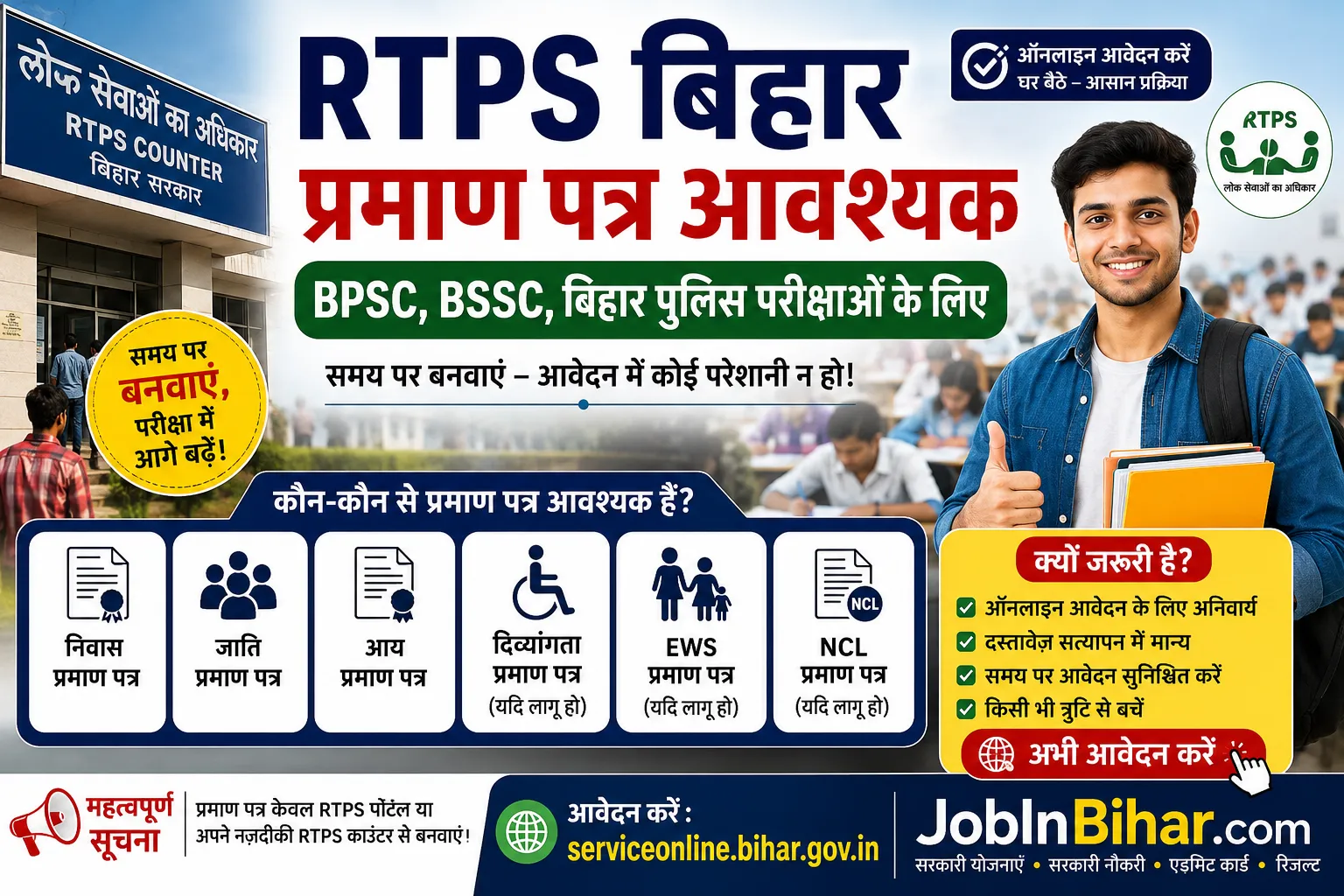 RTPS Bihar Documents Checklist Needed for BPSC BSSC Bihar