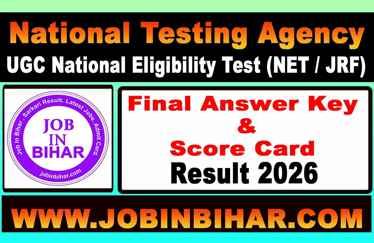 NTA UGC NET JRF June 2026 Result Score Card