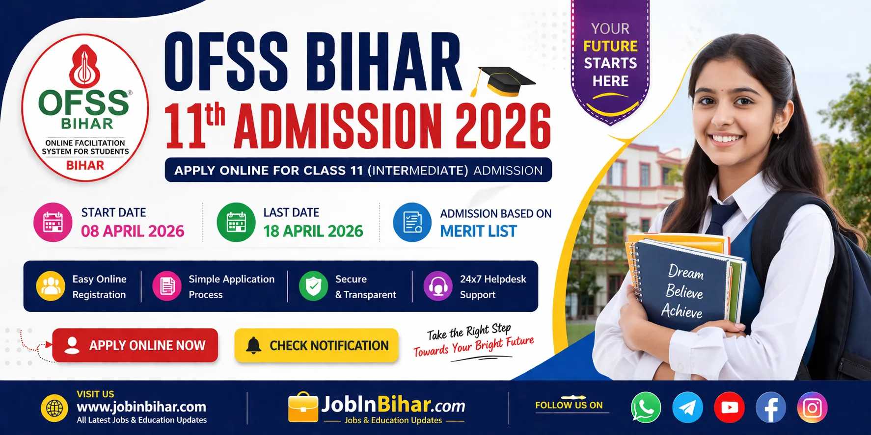 OFSS Bihar Class 11th Admission 2026 Online Application Form