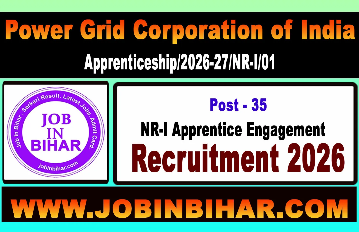 POWERGRID NR-I Apprentice Engagement 2 2026 Notification