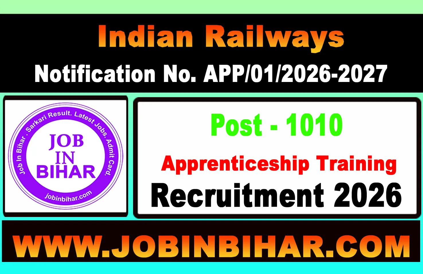 Railway ICF Apprentice Recruitment 2026 Notification Banner