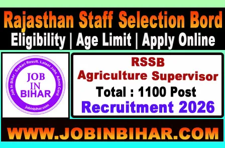 RSSB Agriculture Supervisor Recruitment 2026 Notification