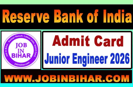 Reserve Bank of India RBI Junior Engineer JE Admit Card Port