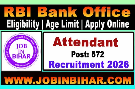 RBI Office Attendant Recruitment 2026 Notification 