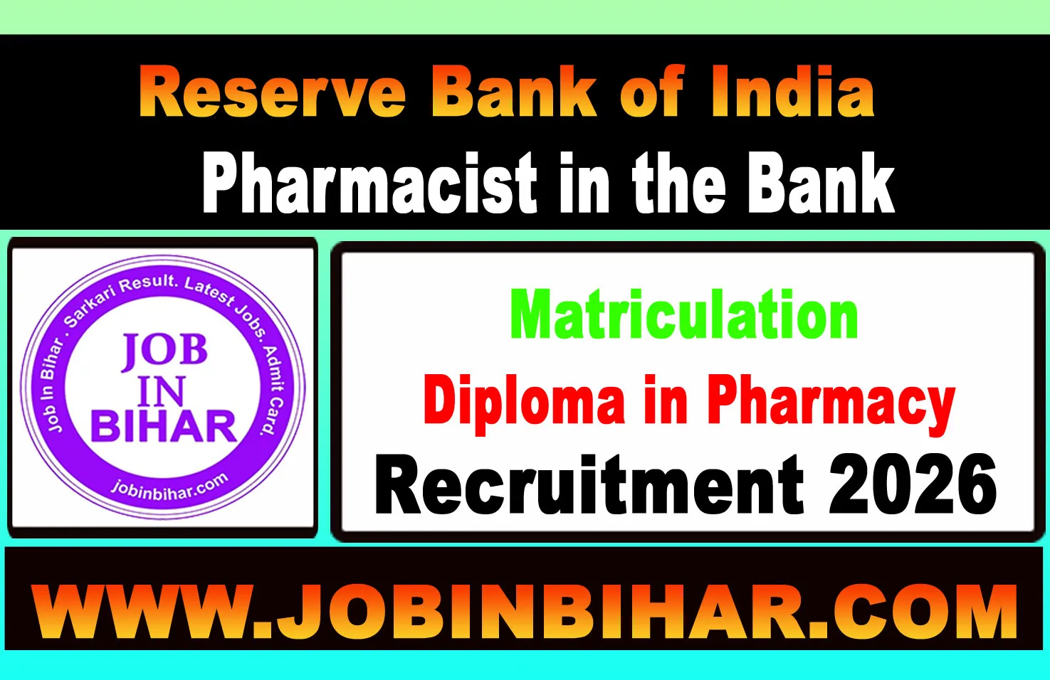 RBI Pharmacist Recruitment 2026 Notification Banner