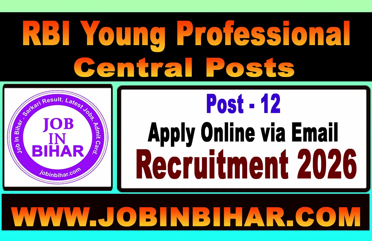 Reserve Bank of India RBI Young Professional Recruitment Not