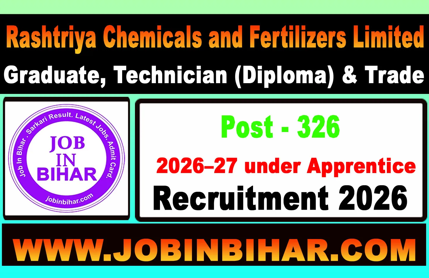 RCFL Apprentice Recruitment 2026 Notification Banner
