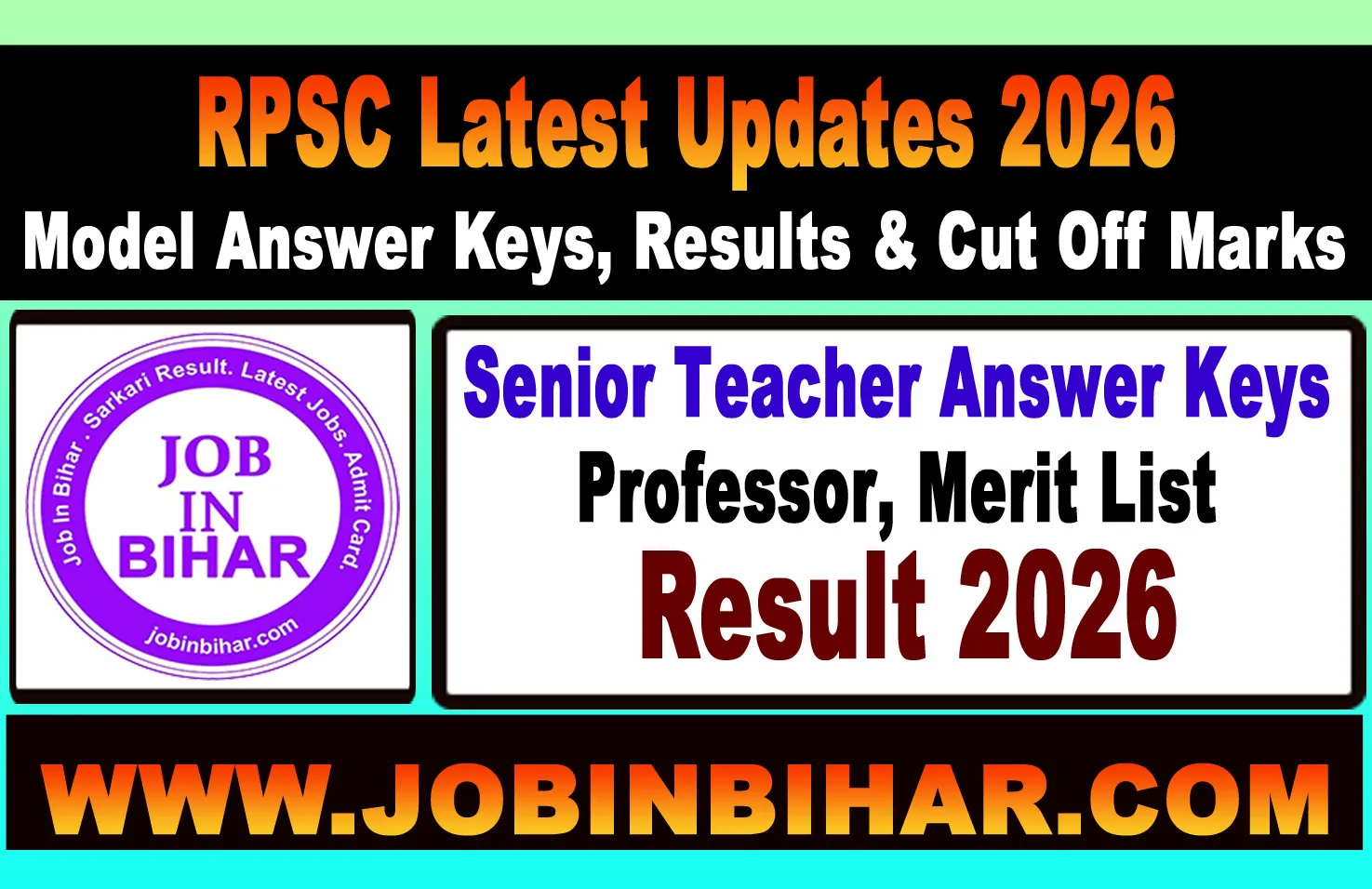 RPSC Latest Recruitment Results Answer Keys and Cut Off mark