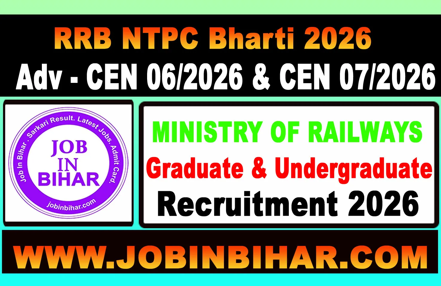 RRB NTPC Recruitment 2026 Official Notification Banner