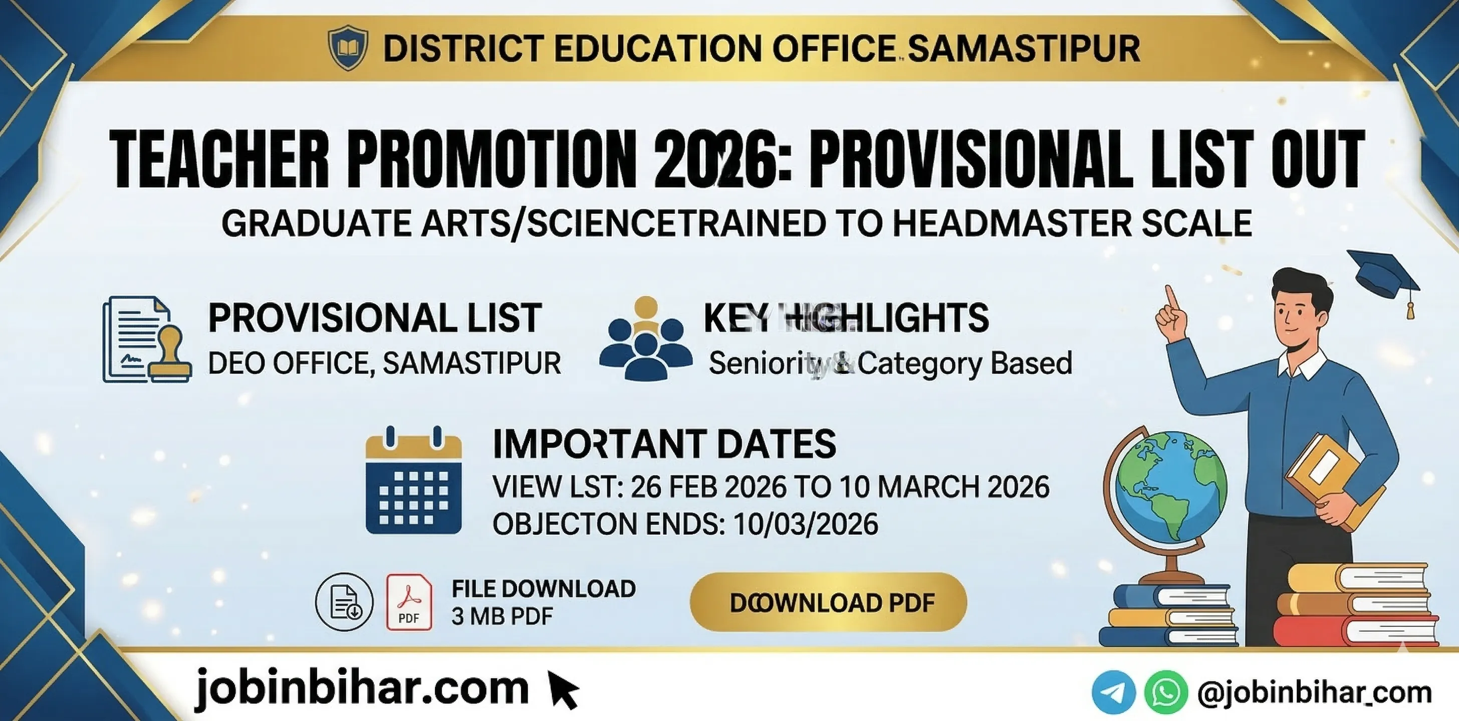 Samastipur District Education Office Headmaster Promotion
