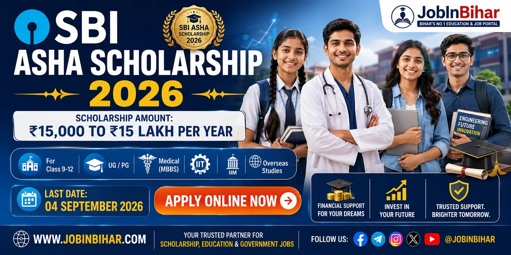 SBI Platinum Jubilee Asha Scholarship 2026 Banner