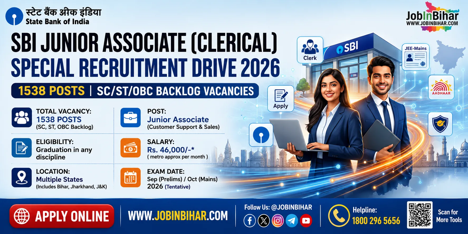 SBI Junior Associate Special Recruitment Drive 2026 Poster