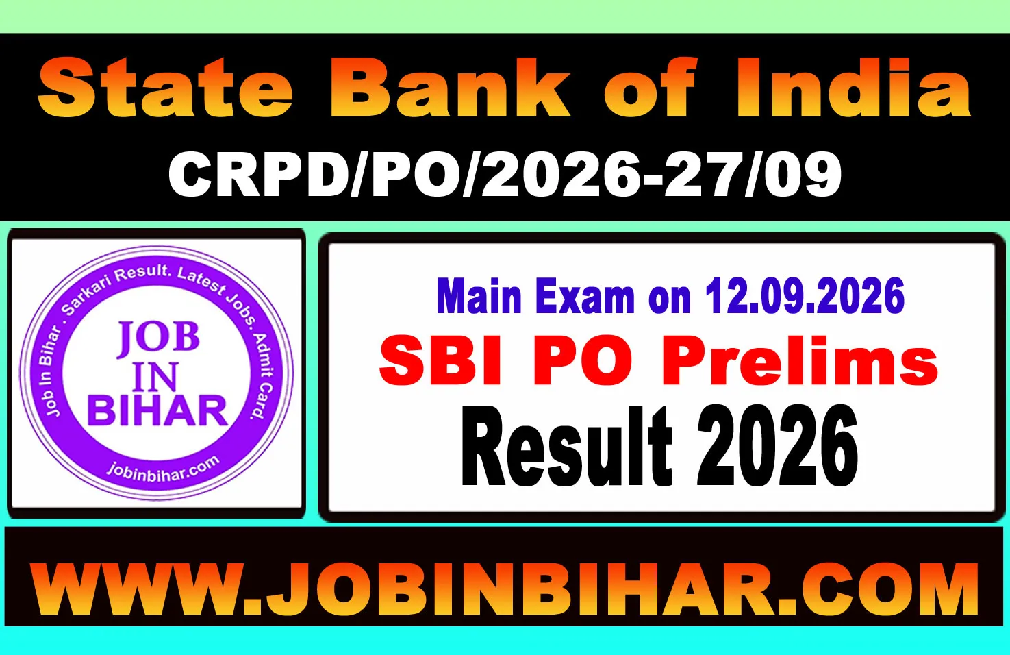 SBI PO Preliminary Examination Result 2026