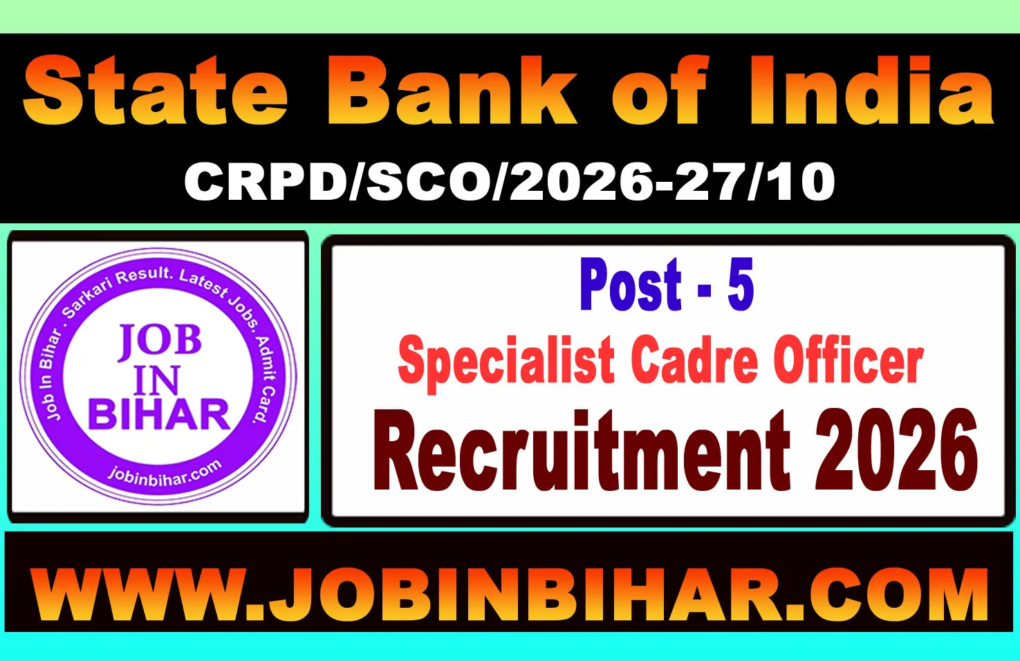 State Bank of India SBI SCO Defence Advisor Online Registrat