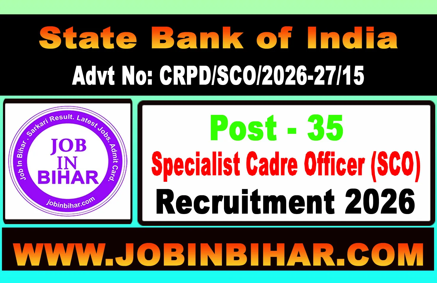 SBI Trade Finance Officer Vacancy 2026 Banner