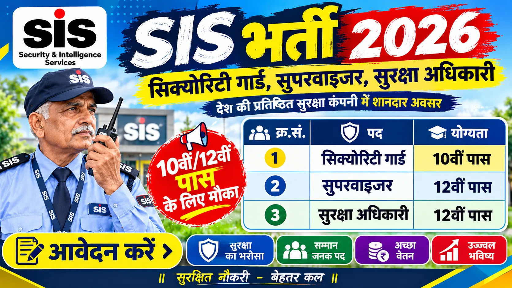 SIS Security Guard Recruitment 2026 Gaya Job Camp Notice