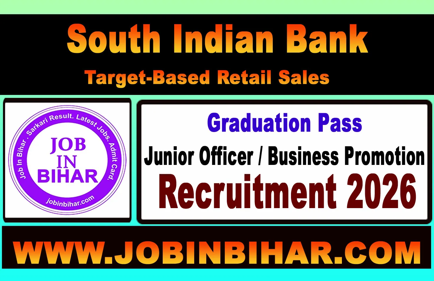 South Indian Bank Junior Officer Recruitment 2026 Banner