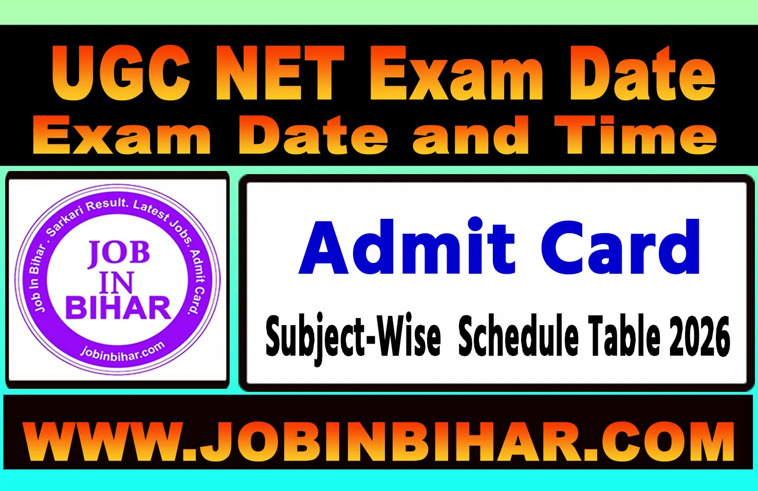 UGC NET June 2026 Subject Wise Exam Schedule Table
