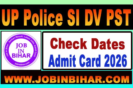 UP Police Sub Inspector SI DV PST Exam Admit Card Login