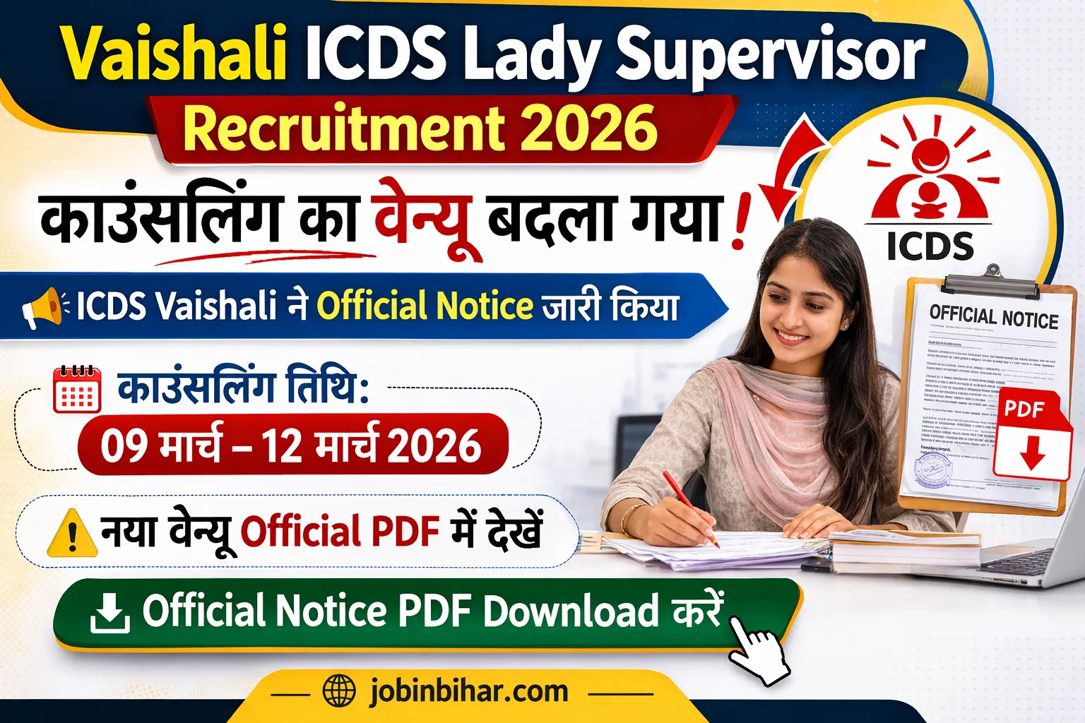 Vaishali District ICDS Lady Supervisor Counseling Venue Chan